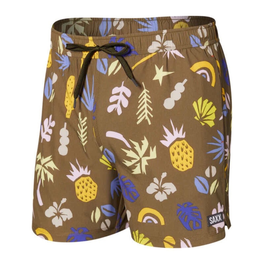 SAXX Oh Buoy 2 in 1 Volley Shorts with Tropical Print Size XL